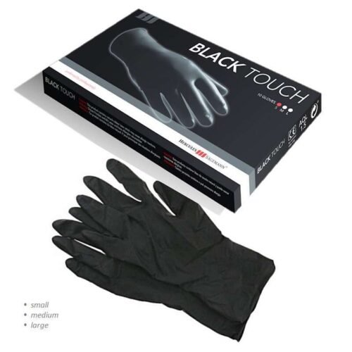 Juodos lateksinės pirštinės Hercules Sagemann Black Touch 10 Gloves L dydis