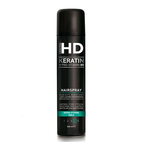Stiprios fiksacijos plaukų lakas Farcom HD Keratin Extra Strong Hold Hairspray (4) 300ml