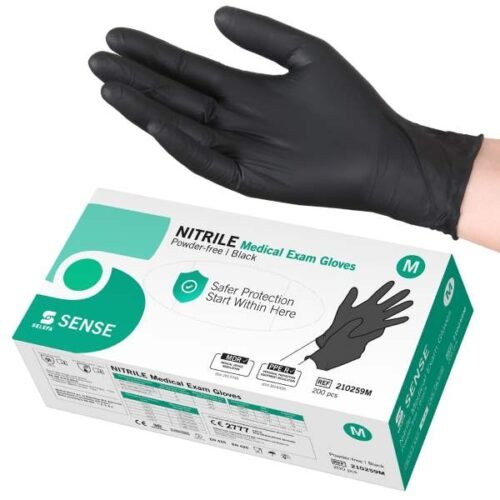 Нитриловые перчатки Selefa Nitrile Medical Exam Gloves Black M 200 шт.