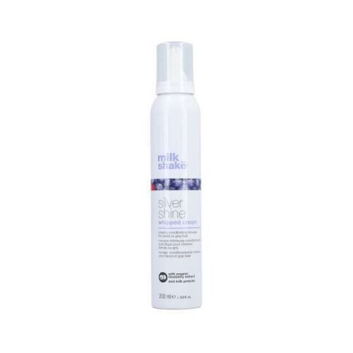 Milk shake Silver Shine Whipped Cream Creamy Conditioning Mousse For Blond Or Grey Hair kondicionuojančios putos šviesiems ir žiliems plaukams 200ml