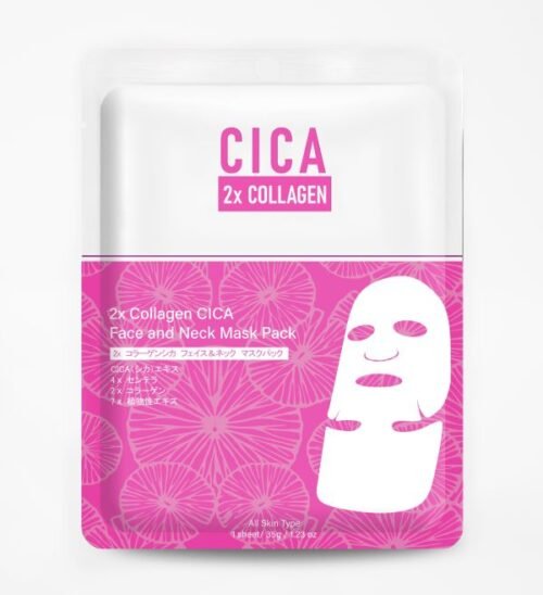 Маска для лица и шеи с коллагеном Mitomo CICA 2X COLLAGEN Face and Neck Mask 35г