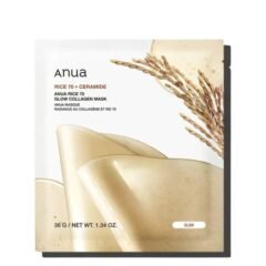veido kaukė anua rice 70+ceramide glow collagen mask 38 g